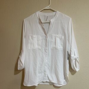 3rd + Malt White Button Down Shirt